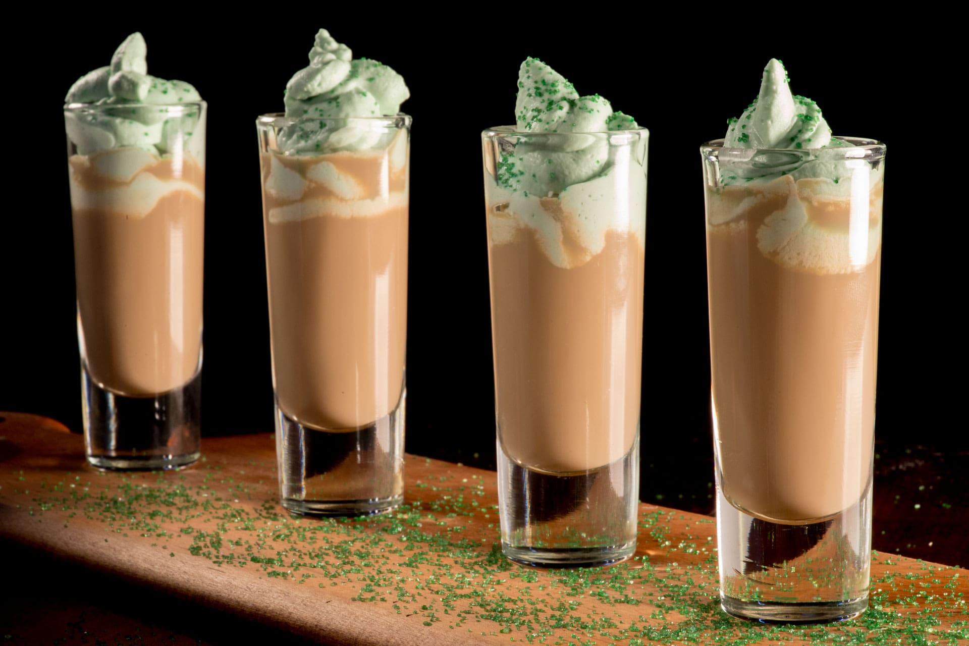 You may not make it to an actual Irish pub for St. Patrick’s Day, but you can be there in spirit with these Irish Redeye Shots with a homemade mint whipping cream.
