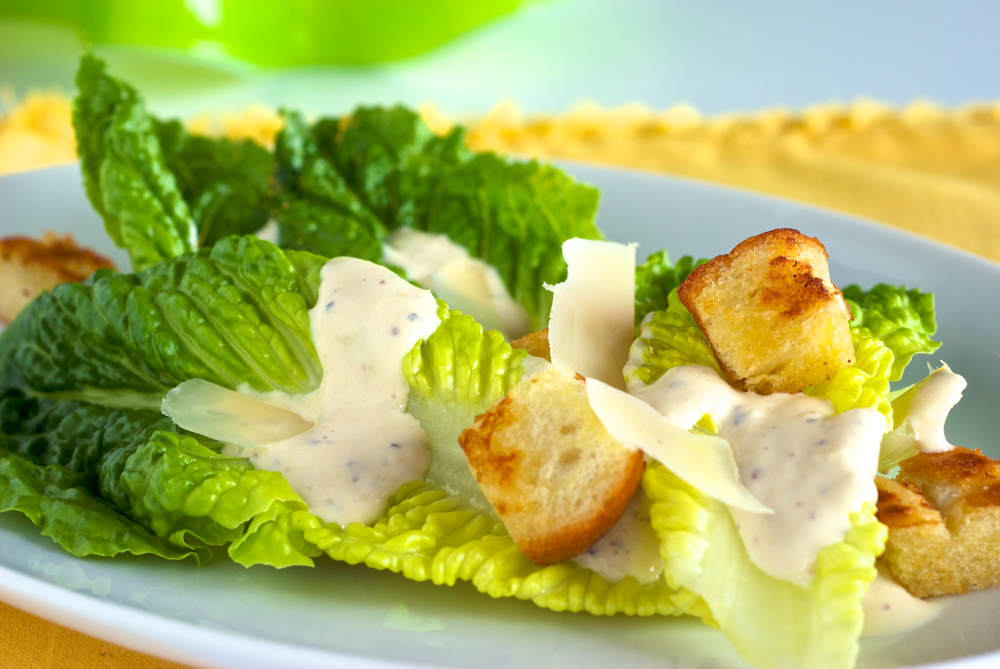 Caesar Salad with Homemade Croutons.