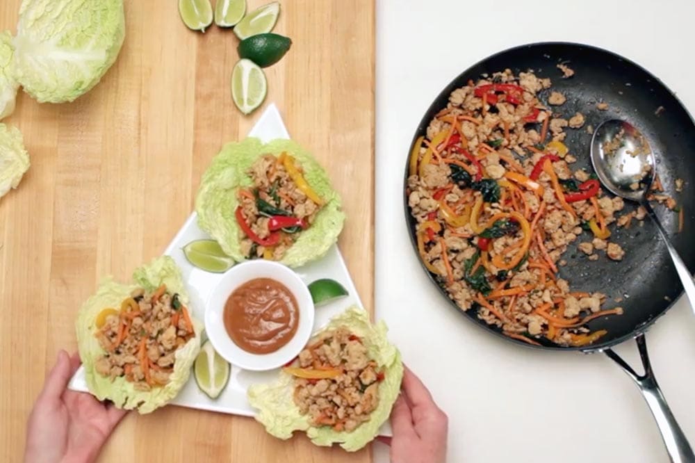 thai basil chicken wrap video