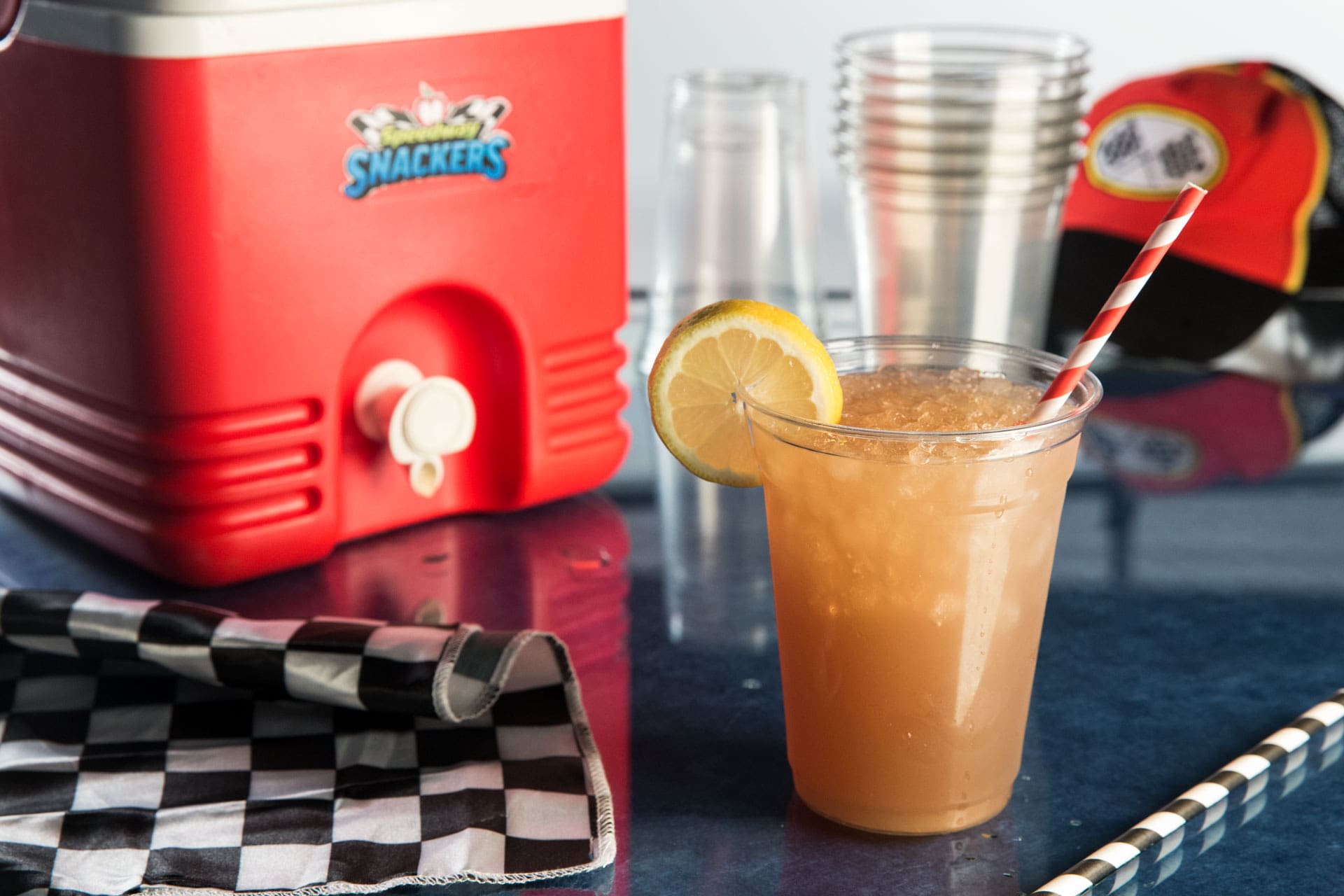 A large-batch recipe, this drink combines the bold flavors of Monster Rehab® energy drink and bourbon whiskey with the sweetness of lemonade and mint.