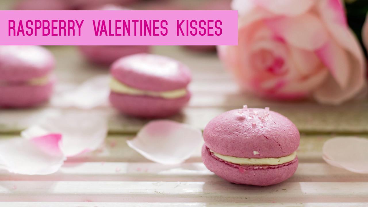 A Raspberry Valentine's Kiss Macaron