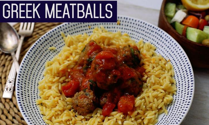 Greek Meatballs with Orzo Pasta