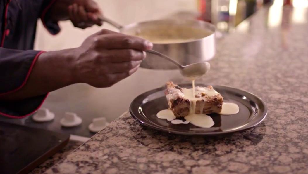 Chocolate Bread Pudding with Irish Whiskey Butterscotch Cream Sauce
