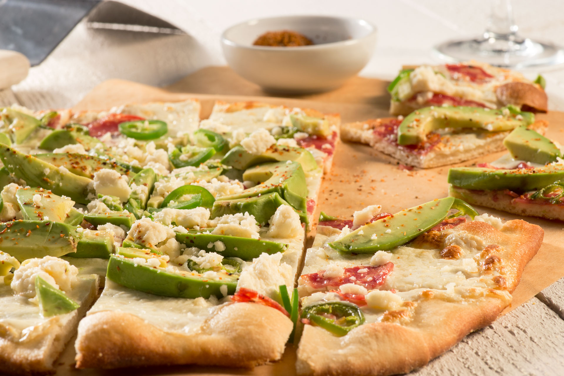 Cal Italia Pizza with Chili-Lime Avocado