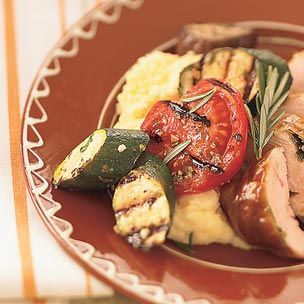 Creamy Polenta with Grilled Vegetables
