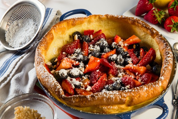 Dutch Baby with Berries and Macadamia Nuts