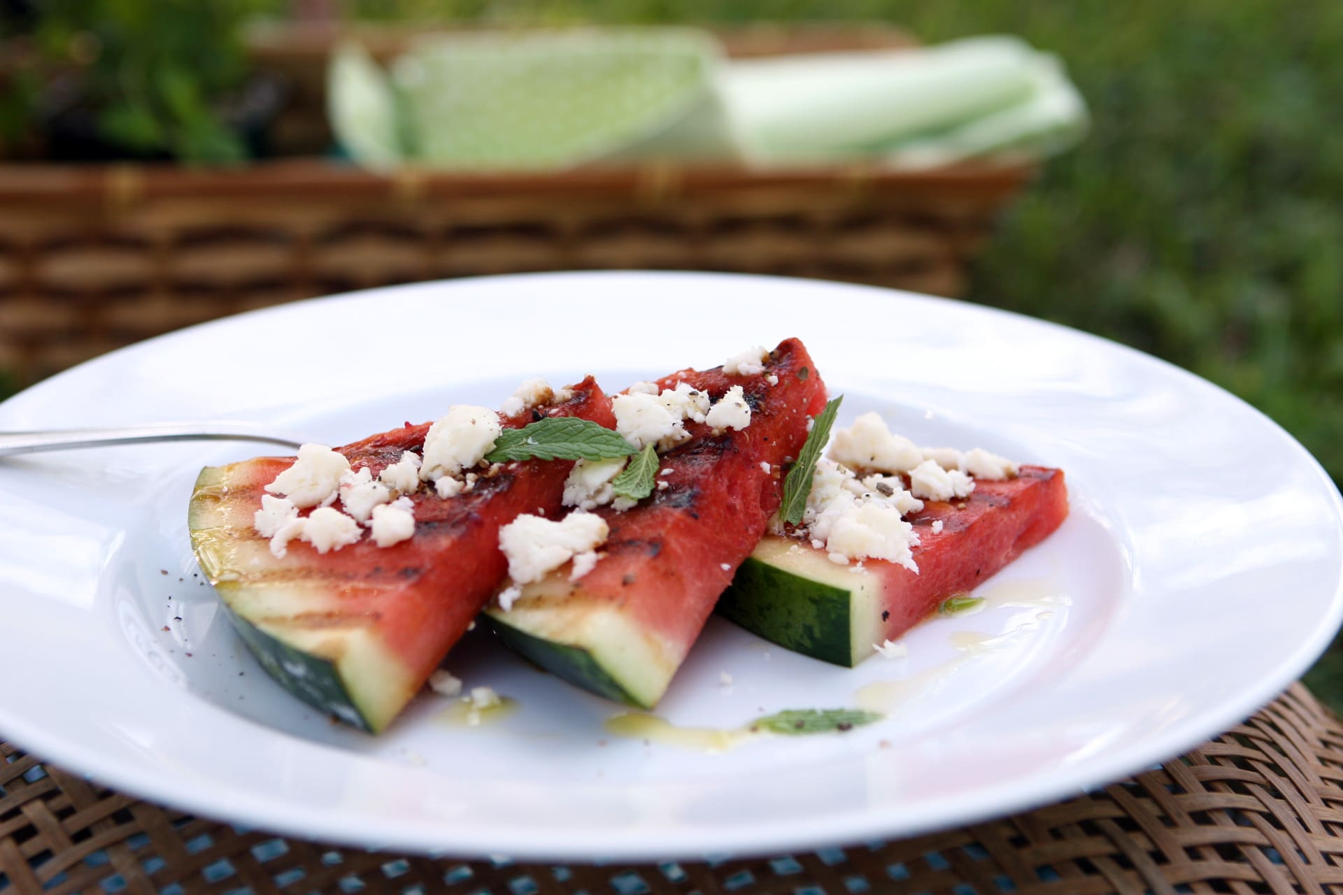 Grilled and Chilled Florida Watermelon with Feta and Mint