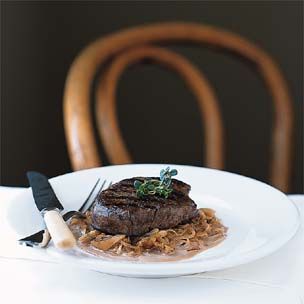 Grilled Beef Filets with Caramelized Shallots Recipe