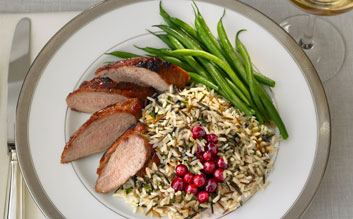 Cranberry Glazed Pork Tenderloin with Long Grain and Wild Rice