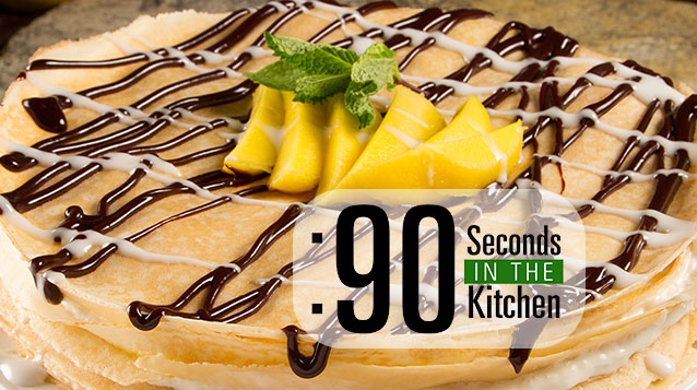 90 Second Mango Curd Crepe Cake