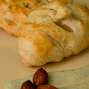 Pear Almond Turnover with Vanilla Brie Sauce