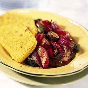 Lemon-Thyme Polenta and Roasted Mediterranean Vegetables