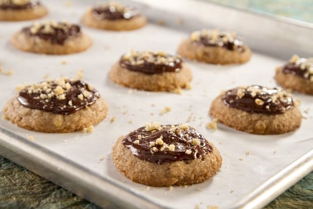 Spiced Walnut Crust Cookie with Chocolate Ganache and Sea Salt