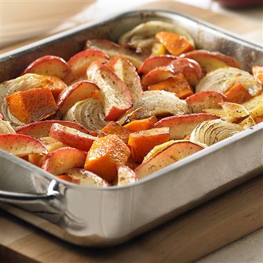 Vanilla Glazed Roasted Squash and Apples