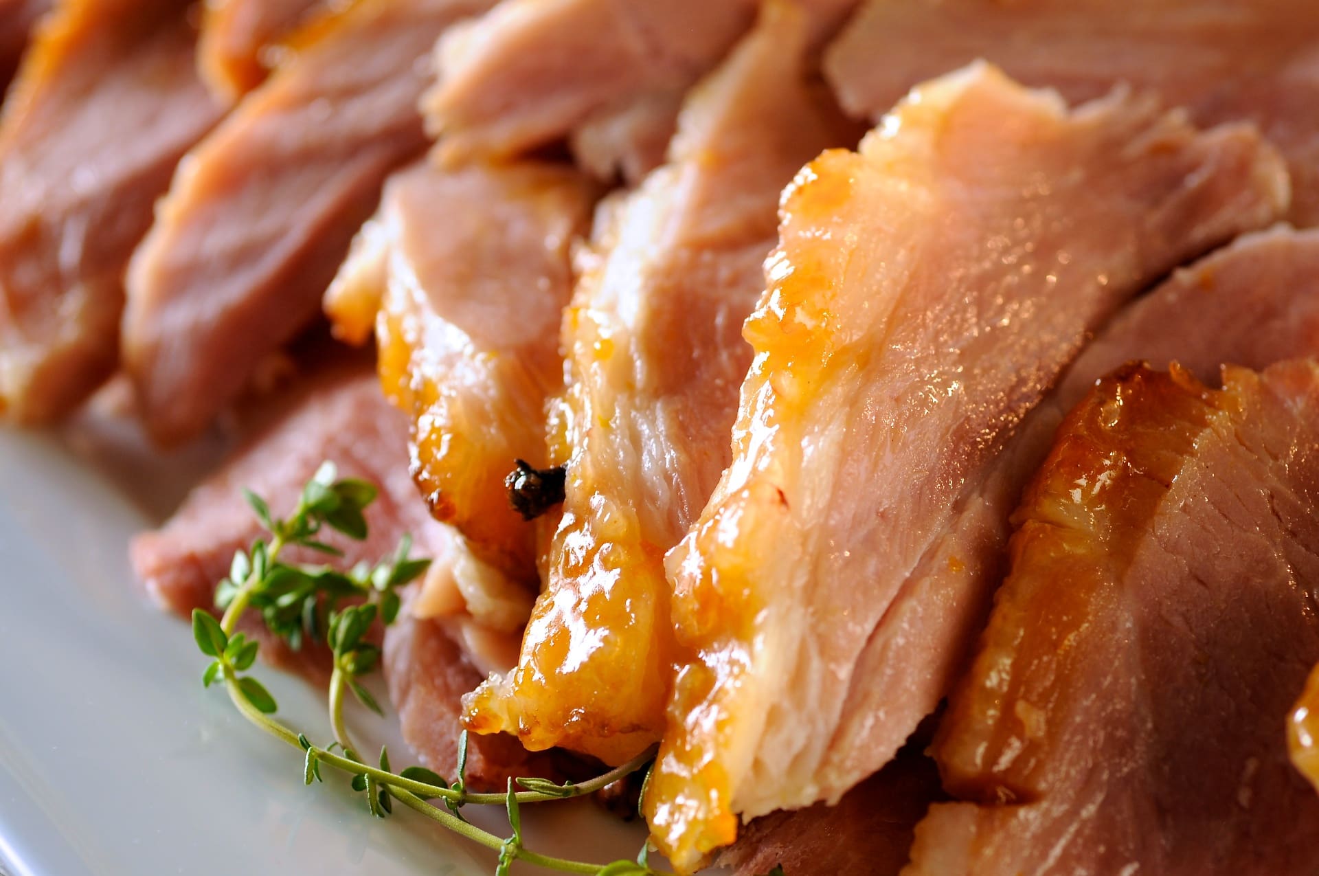 This caramelized brown sugar and apricot glazed ham is studded with whole cloves and will fill your kitchen with a wonderfully rich and spicy aroma.