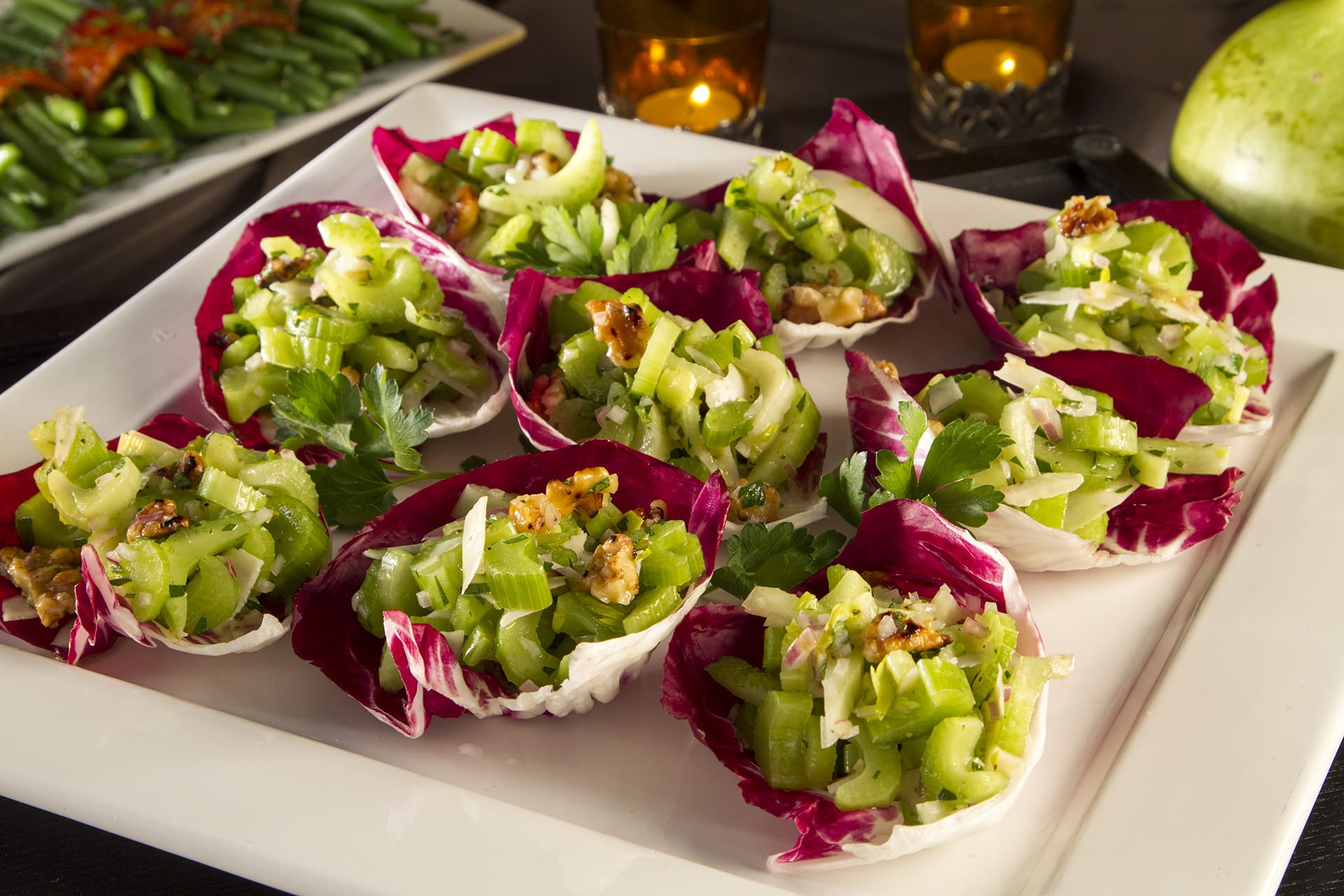 This celery salad is crisp and perfect for any time of the year! All you need is a little time to chop up the ingredients, then leave it in the refrigerator to liven the flavors.