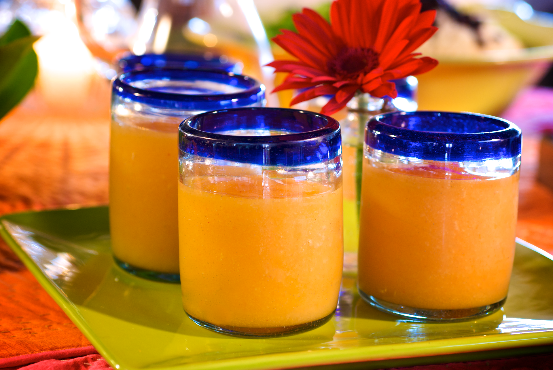 This summer cocktail combines the perfect balance of sour lime with the smooth richness of a fresh peach and kick of tequila.