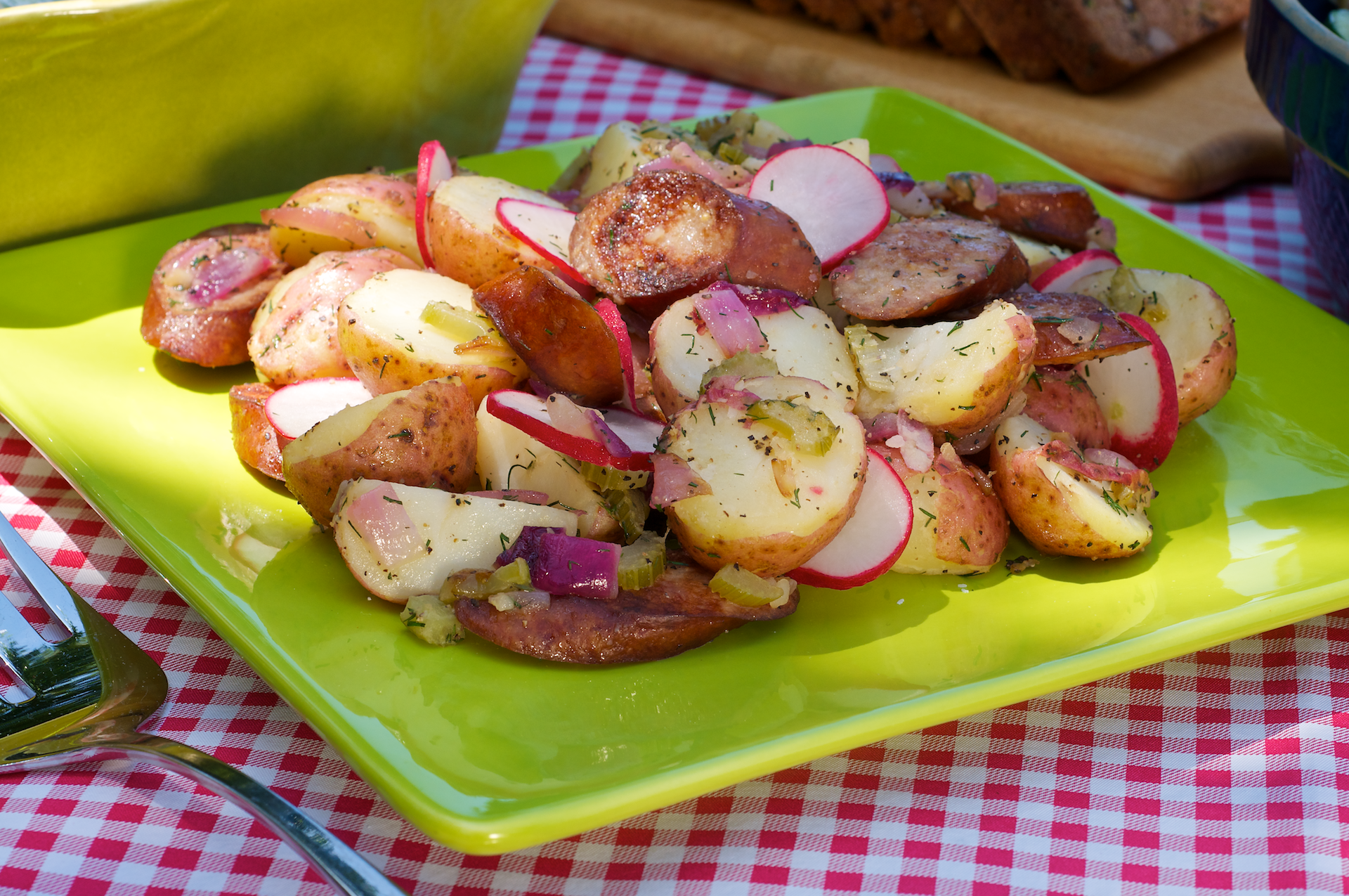Grannie Shorts Smoked Sausage and New Potato Salad