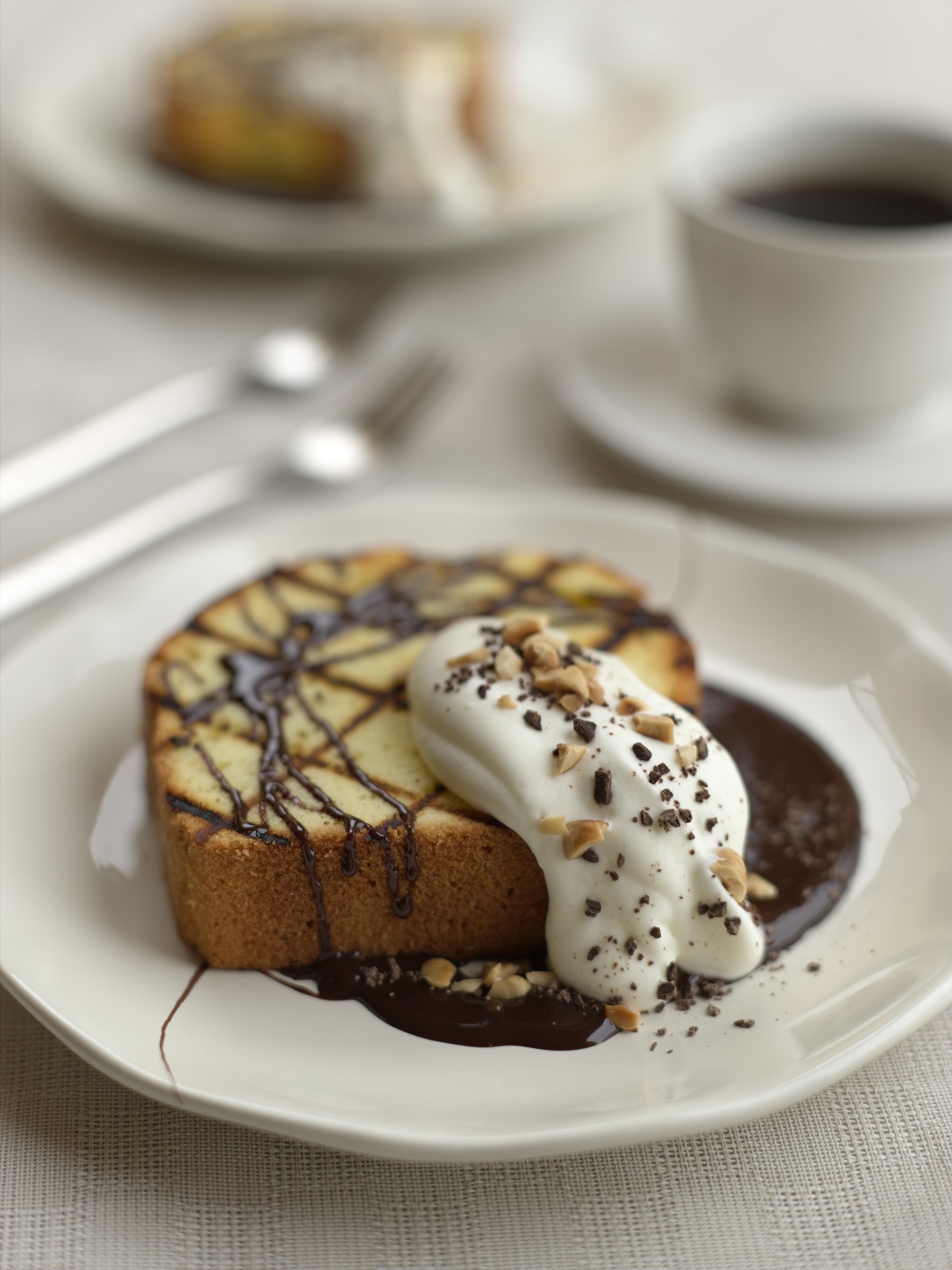 This dense cake perfectly pairs with this decadent Coffee Ganache, made with espresso, cream, and fresh dark chocolate.