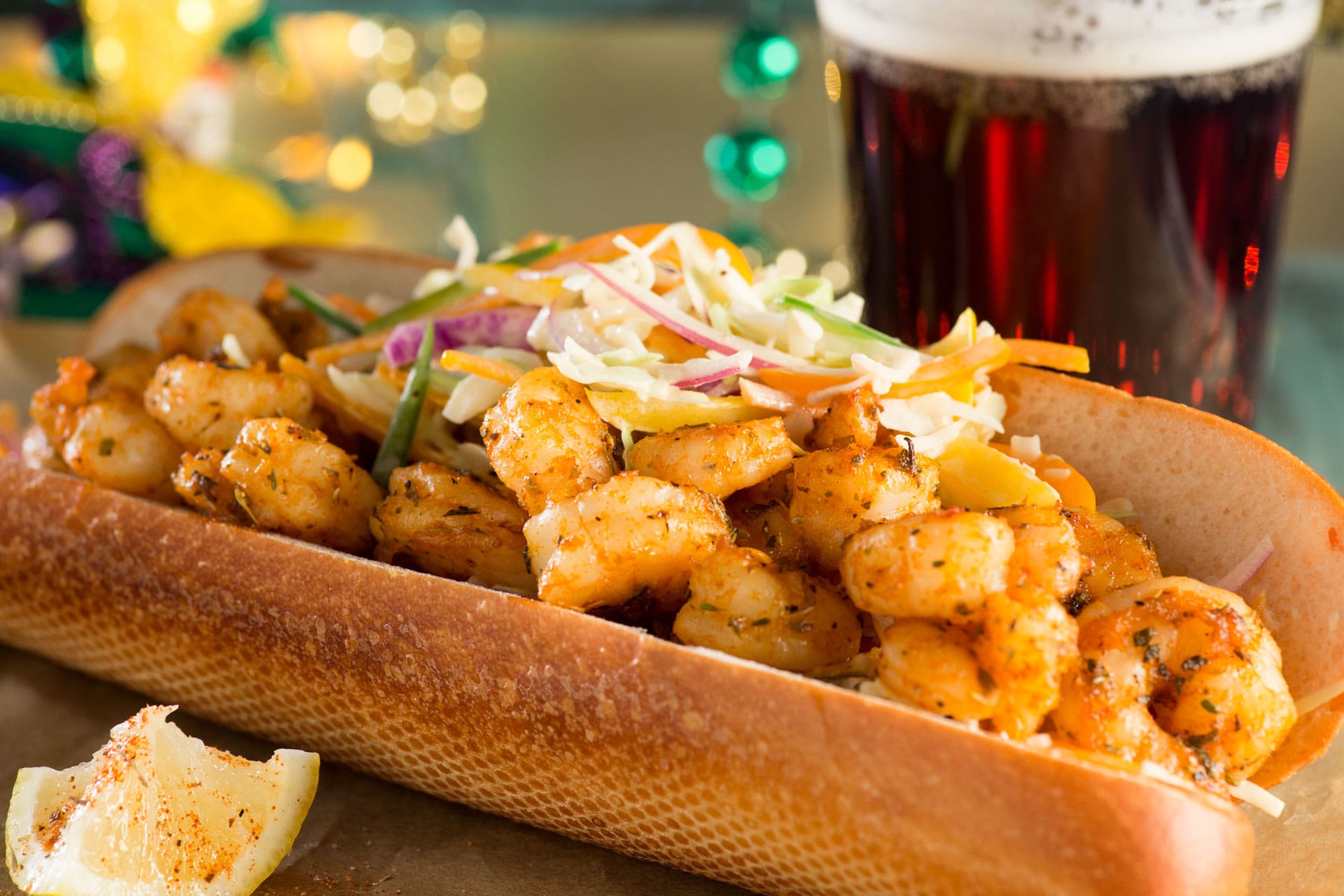 Shrimp Po’Boy with Cajun Slaw