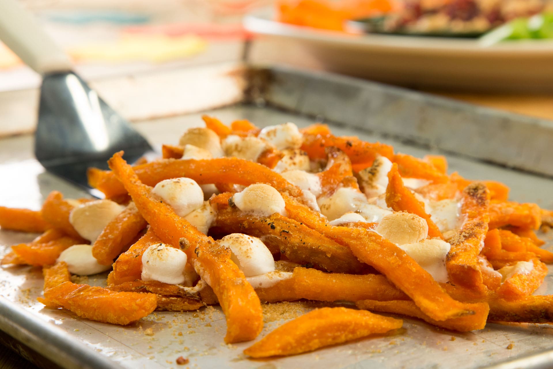 Finger Friendly Sweet Potato Fries with Marshmallows//Photo by Lance Mellenbruch