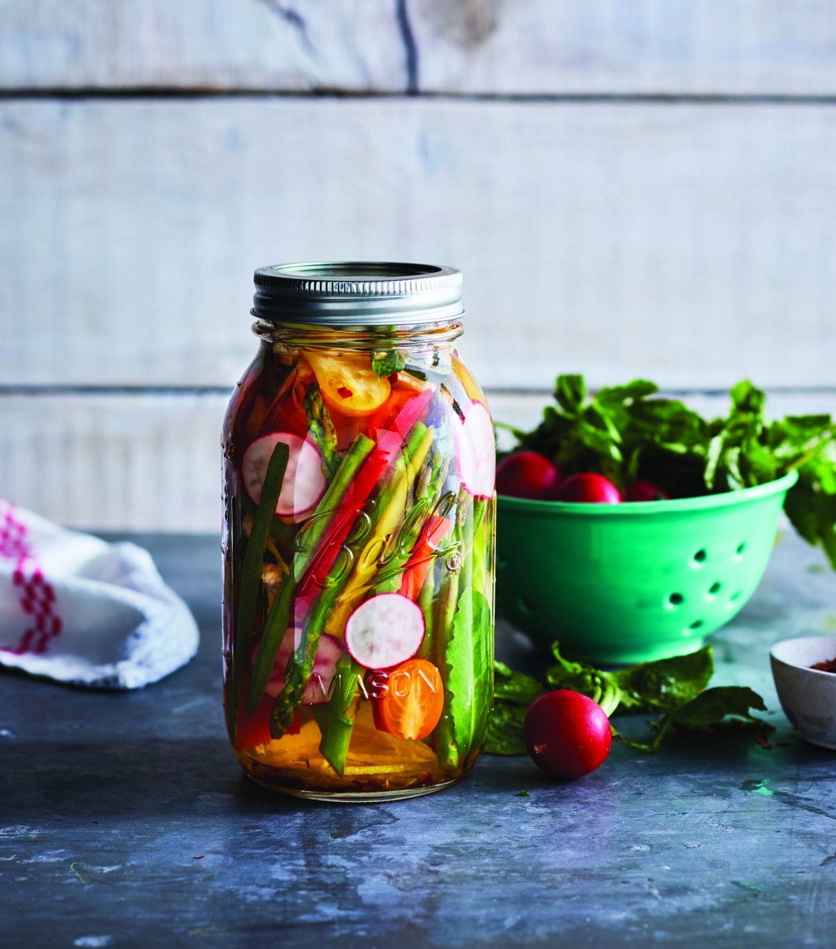 recipe for mediterranean refrigerator pickles from the Ball Canning cookbook