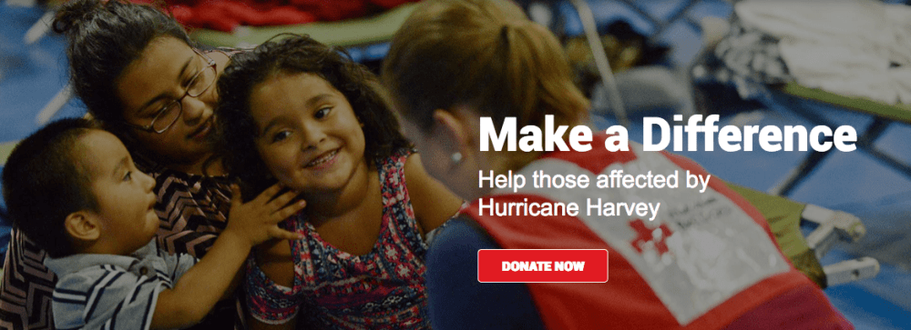 photo of the donation page for the American Red Cross
