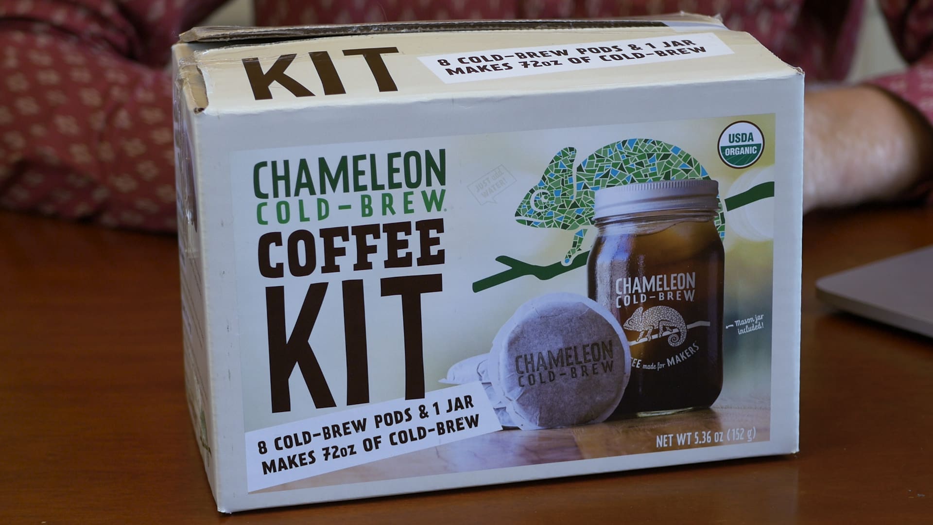 Photo of a Chameleon Cold-Brew Coffee Kit in a box