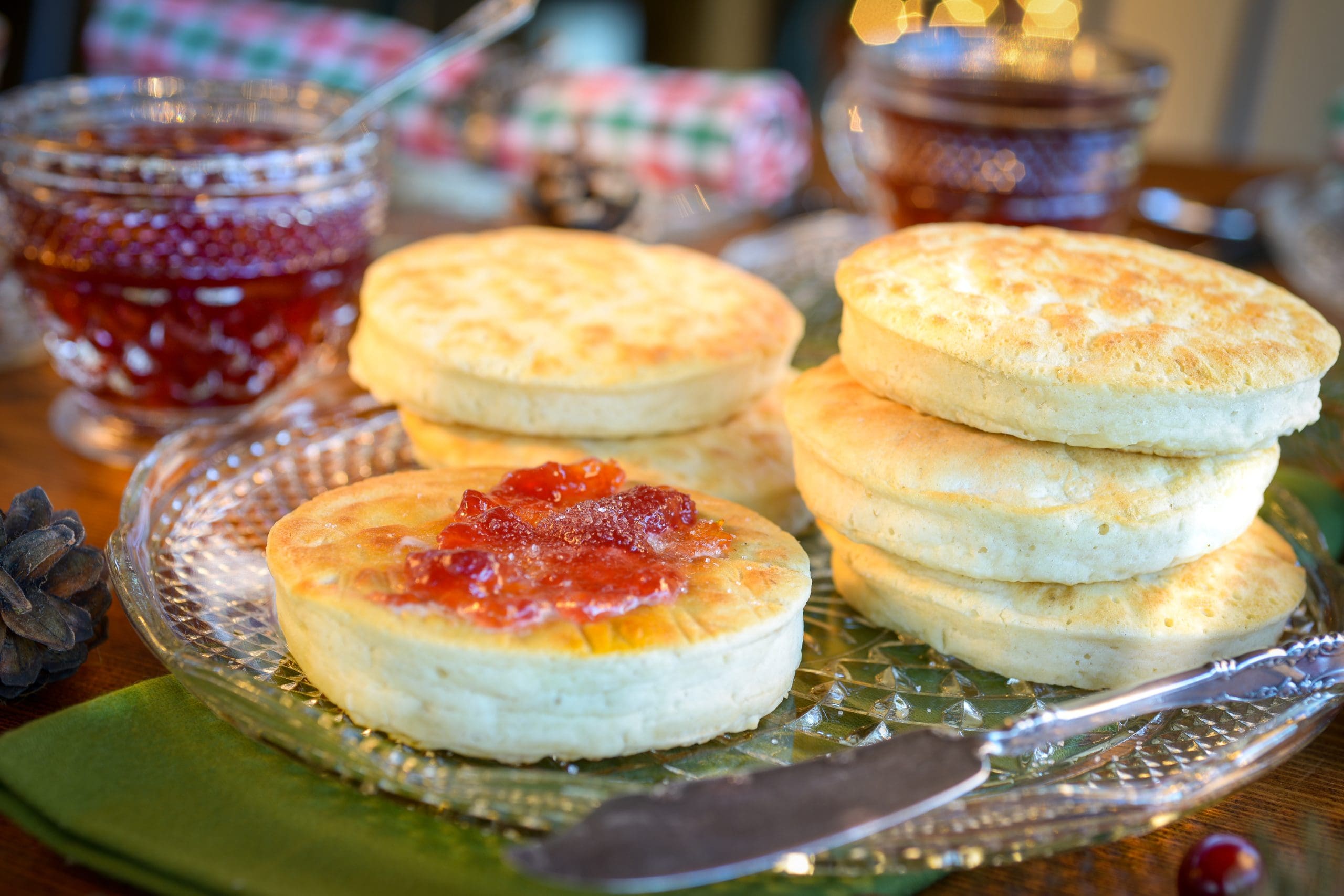 In Love You Like Christmas, the heroine stays a boarding house in a small town where the owner, Pam, makes green eggs in honor of the Christmas holiday. The heroine, Maddie, isn't phased by the eggs, but the homemade biscuits and jam are heavenly...wait, that's another story! Give this recipe a whirl for your Christmas breakfast and let your culinary star shine.