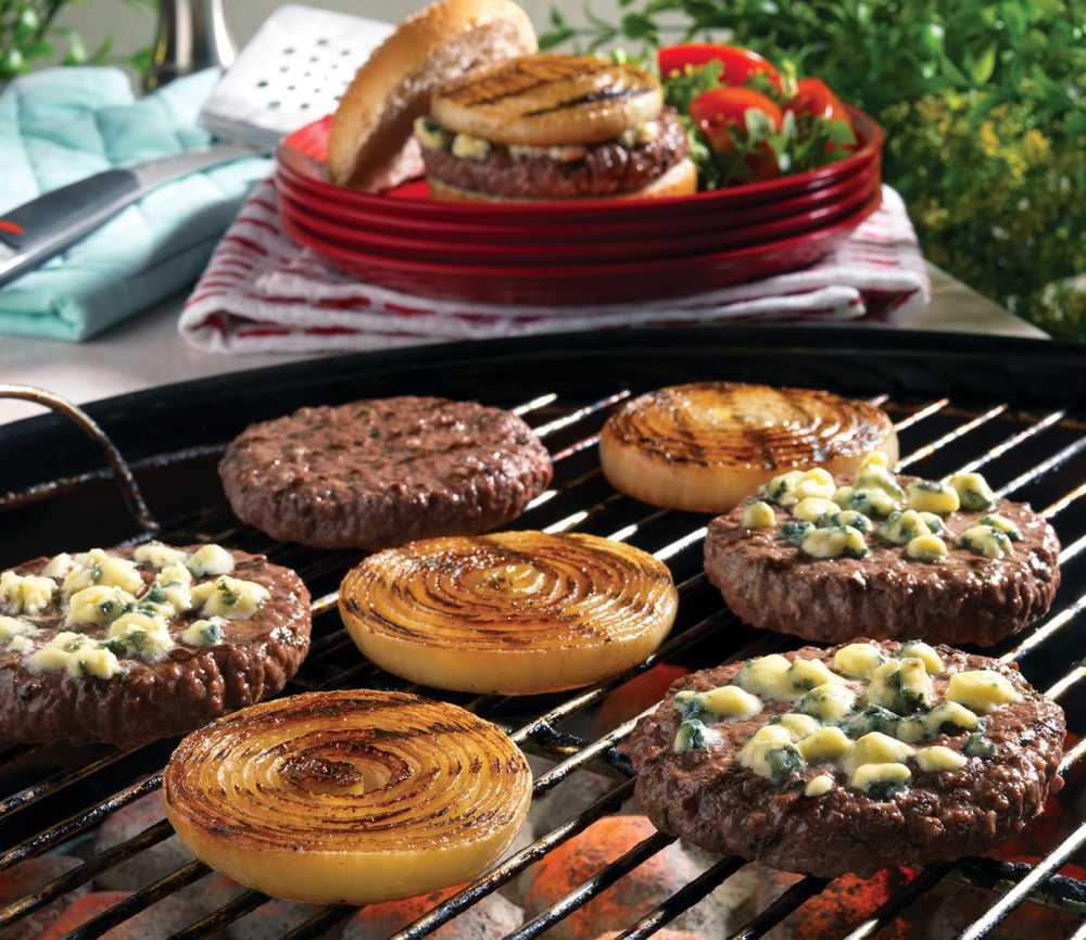 This recipe for Grilled Onion Cheeseburgers gives you all of the comforting feelings of a classic cheeseburger with the added twist of flavorful grilled onions, garlic, and your favorite crumbly cheese.