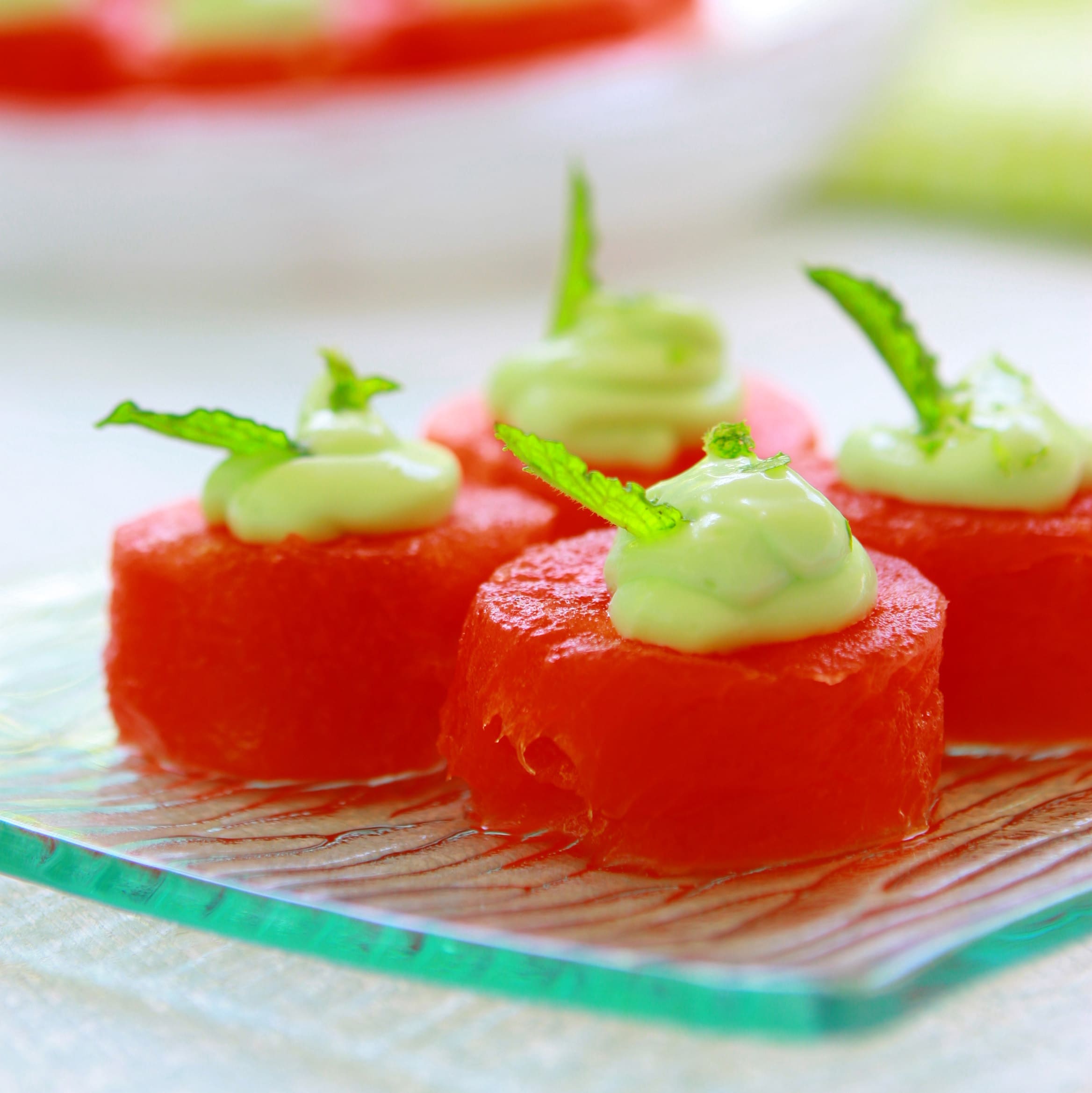 Try this cool summer treat made with fresh watermelon, cream cheese and lime yogurt.