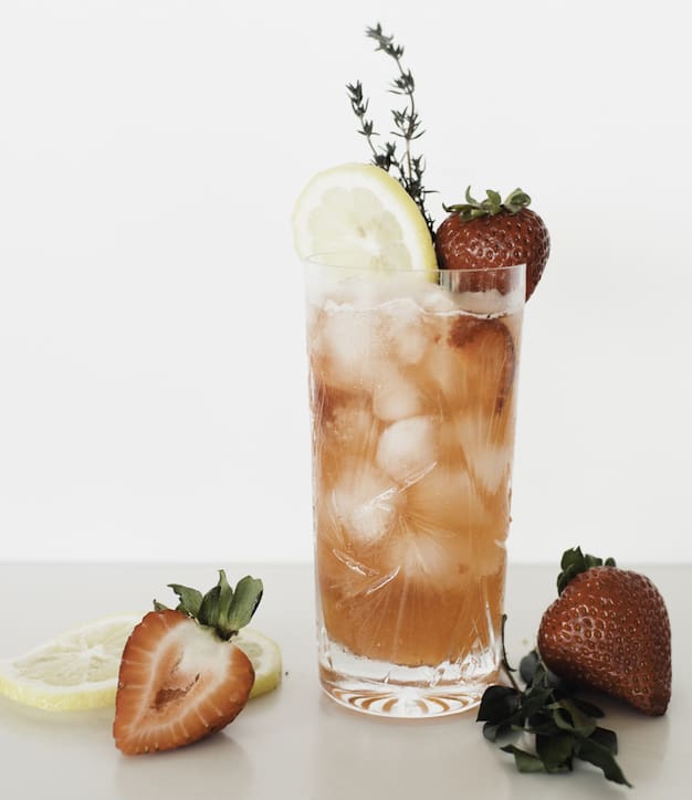 Strawberry moon cocktail made with Magnus Highland Park Scotch Whiskey.