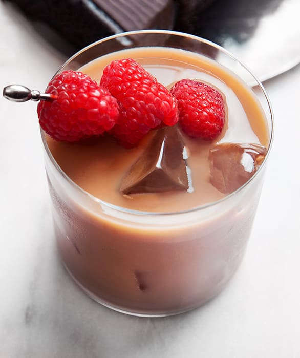 The adult mocha is a blend of espresso vodka, milk, cocoa powder and sugar.