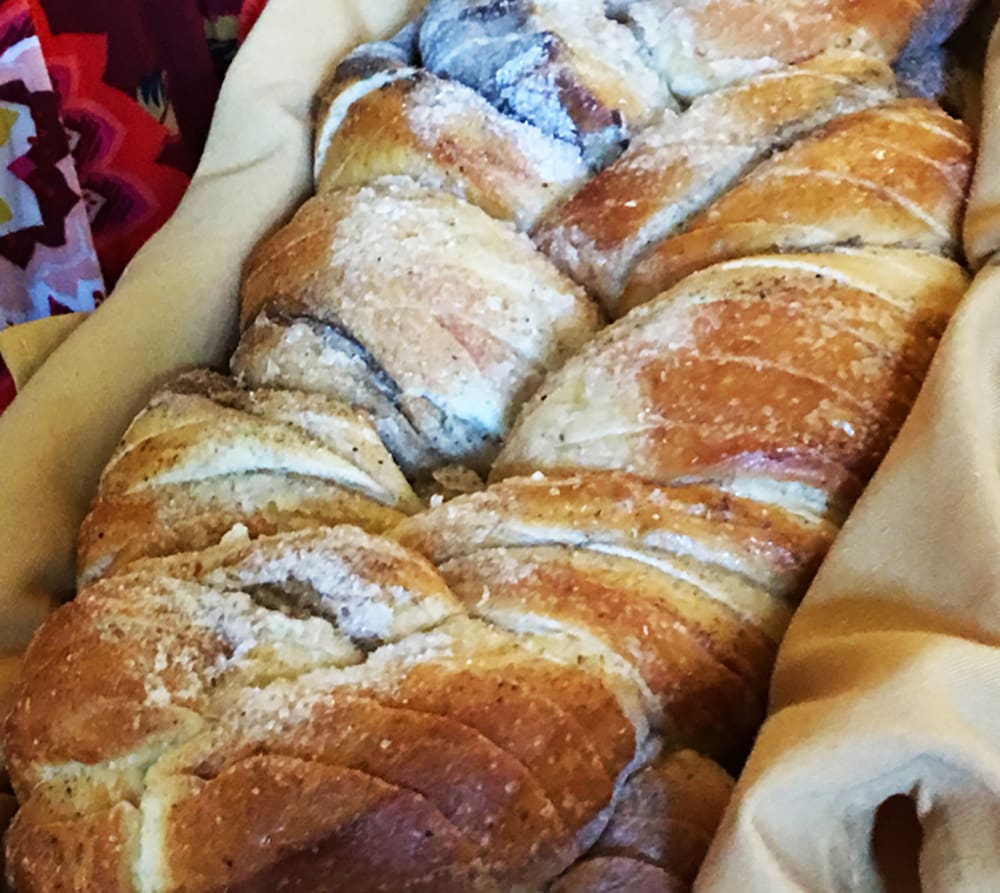 This cardamom coffee cake was her original recipe.  If you’ve never tried to make yeast dough, it's never too late to learn!