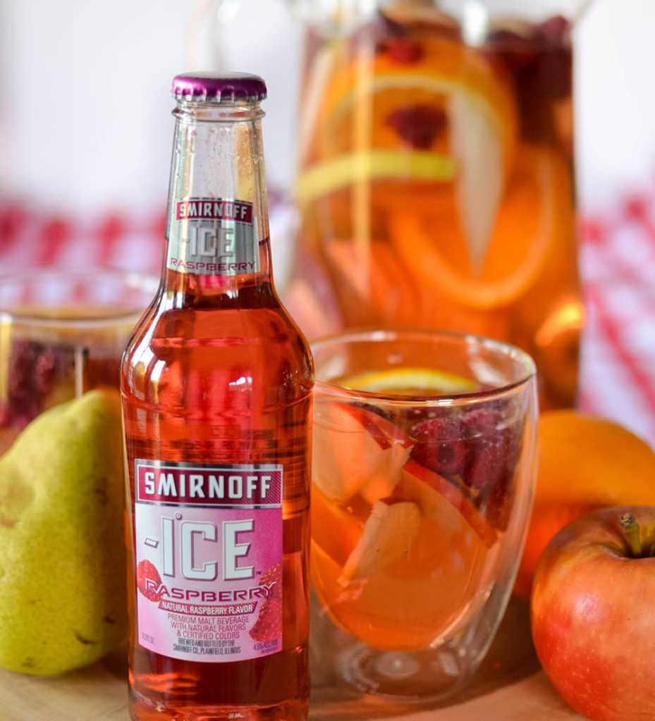 Fall Sangria made with Smirnoff Ice.