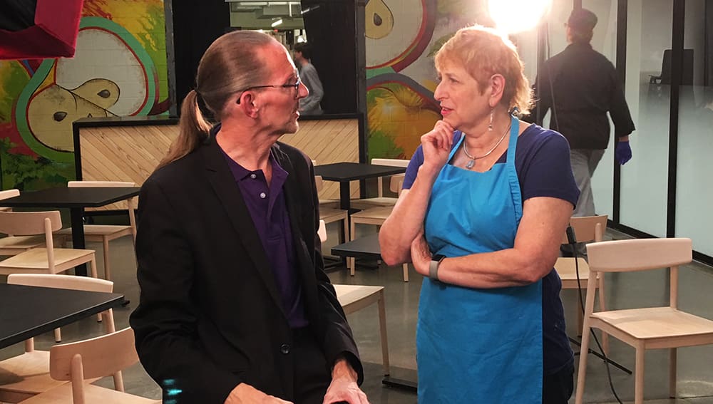 I have to admit, I was apprehensive about starting our day of interviews before the festival with, yes of course, Crescent Dragonwagon. With movie stars, sports figures and other celebrities, I’m fairly unflappable. But the moment we hugged before our talk, that melted away.