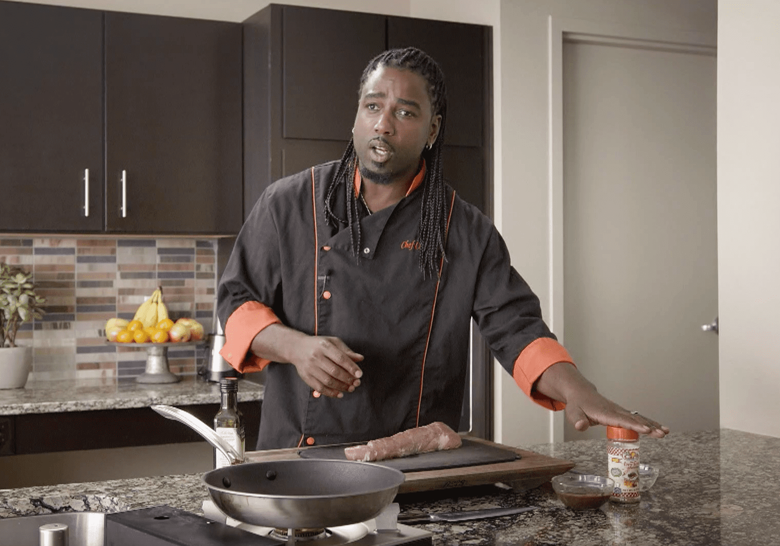 Delicious and spicy, this Jamaican Jerk Pork Tenderloin comes with a twist�a Sweet Mango Rum Sauce. Chef Ace Champion shows you everything you need to create this Jamaican favorite, starting with cleaning the tenderloin, seasoning, then marinating for several hours before pan searing, finishing off in the oven, and topping with his delicious Sweet Mango Rum Sauce.�