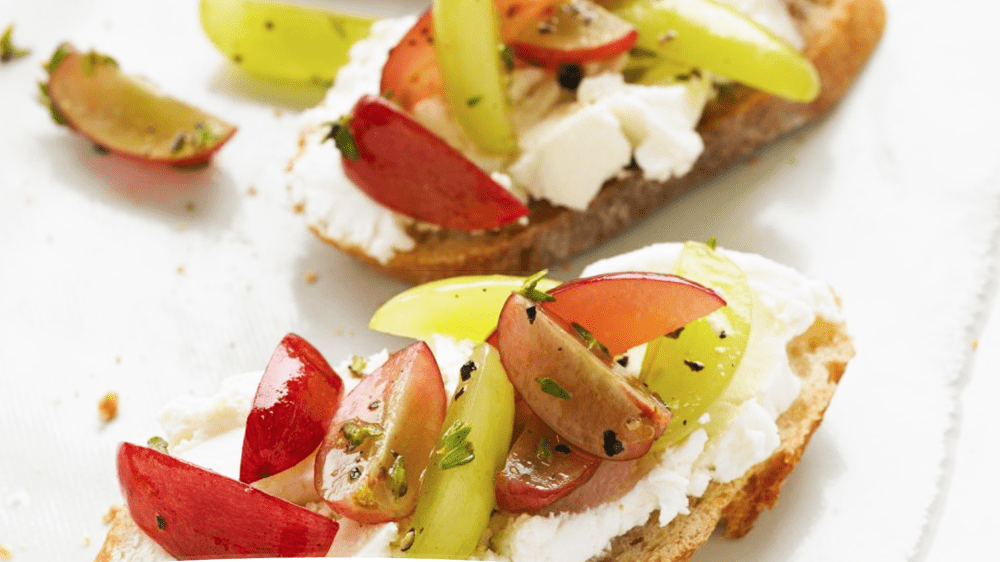 Grape and Goat Cheese Crostinis.