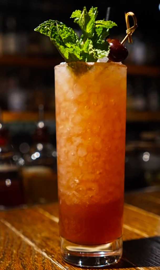 Notorious cobbler cocktail made with proper twelve Irish whiskey.