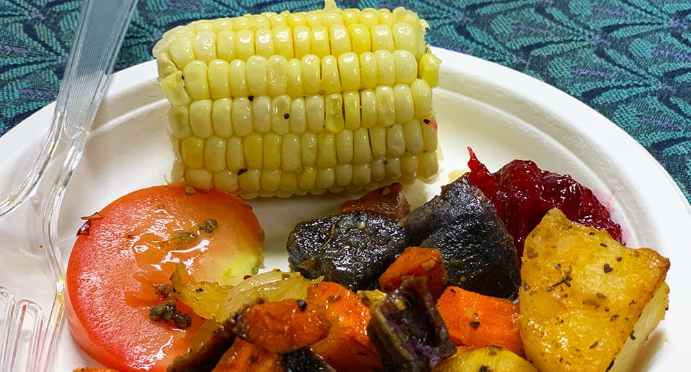 The cranberry dish had Passionfruit Chili Pepper salt; the corn used a Guava Garlic salt, and the potatoes were heavily and deliciously flavored with the house Hawaiian rub. Of course, we bought them all to literally bring back the flavors of Hawaii, and added a little Black Lava salt purely for its potential medicinal value (the charcoal is said to reduce acid).