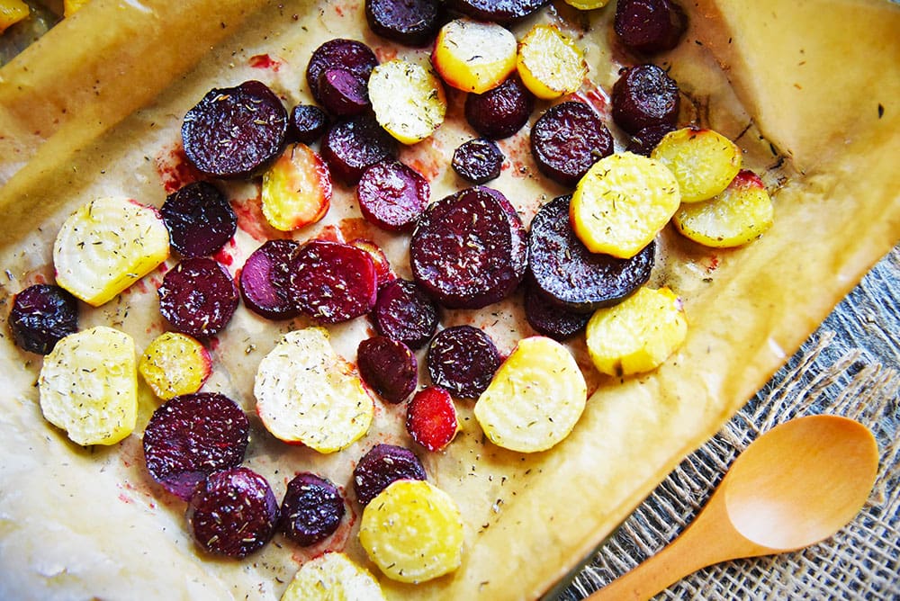 Bringing out hidden notes of flavor while adding an earthy yet aromatic smokiness, the simple roasting of root vegetables, like these multi-colored beets, make it super-easy to add a whole new level of flavor to your table!