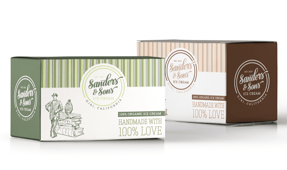 A vintage-themed package, one of the hot packaging trends in 2019. Vintage design allows a consumer to feel they've collected something rather than just making a purchase.