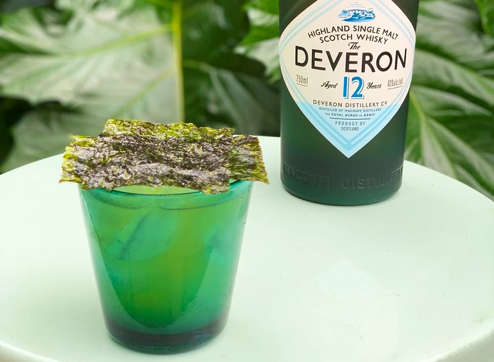 This cocktail, inspired by House Greyjoy, was crafted with Deveron 12 Year Old Single Malt Scotch from the Deveron Distillery in northeastern Scotland. The scotch is nuanced with the flavors of dill and caraway from Aquavit and a touch of dried seaweed from Dashi.